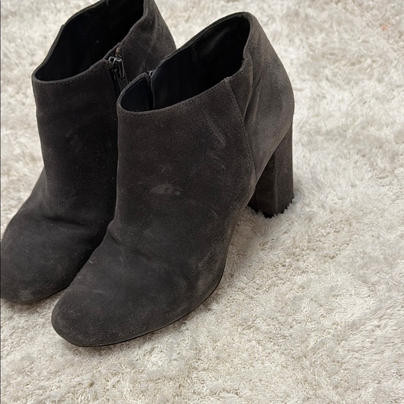 Via Spiga Charcoal Suede Heeled Boots - Picture 2 of 5